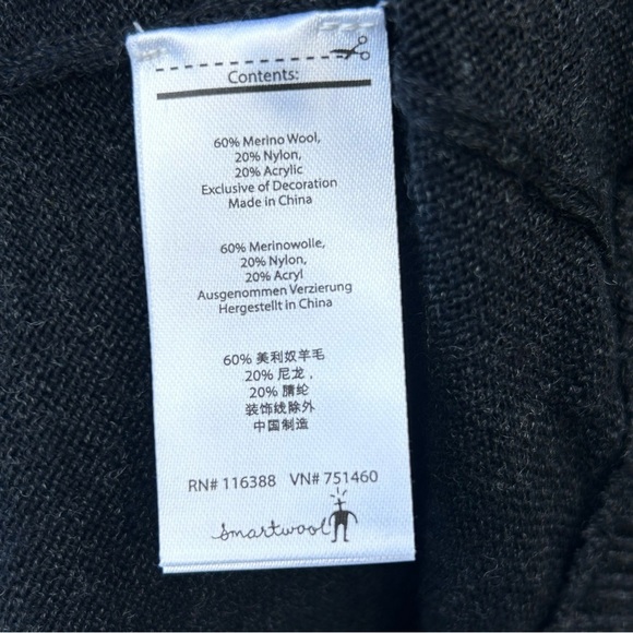 SMARTWOOL Sweater Charcoal Gray Merino Casual Pullover 1/2 Zip Outdoor X-Large - Picture 8 of 8